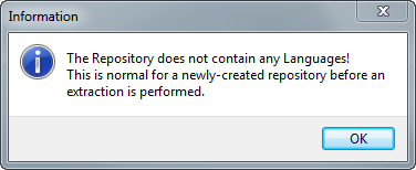 Empty repository information message